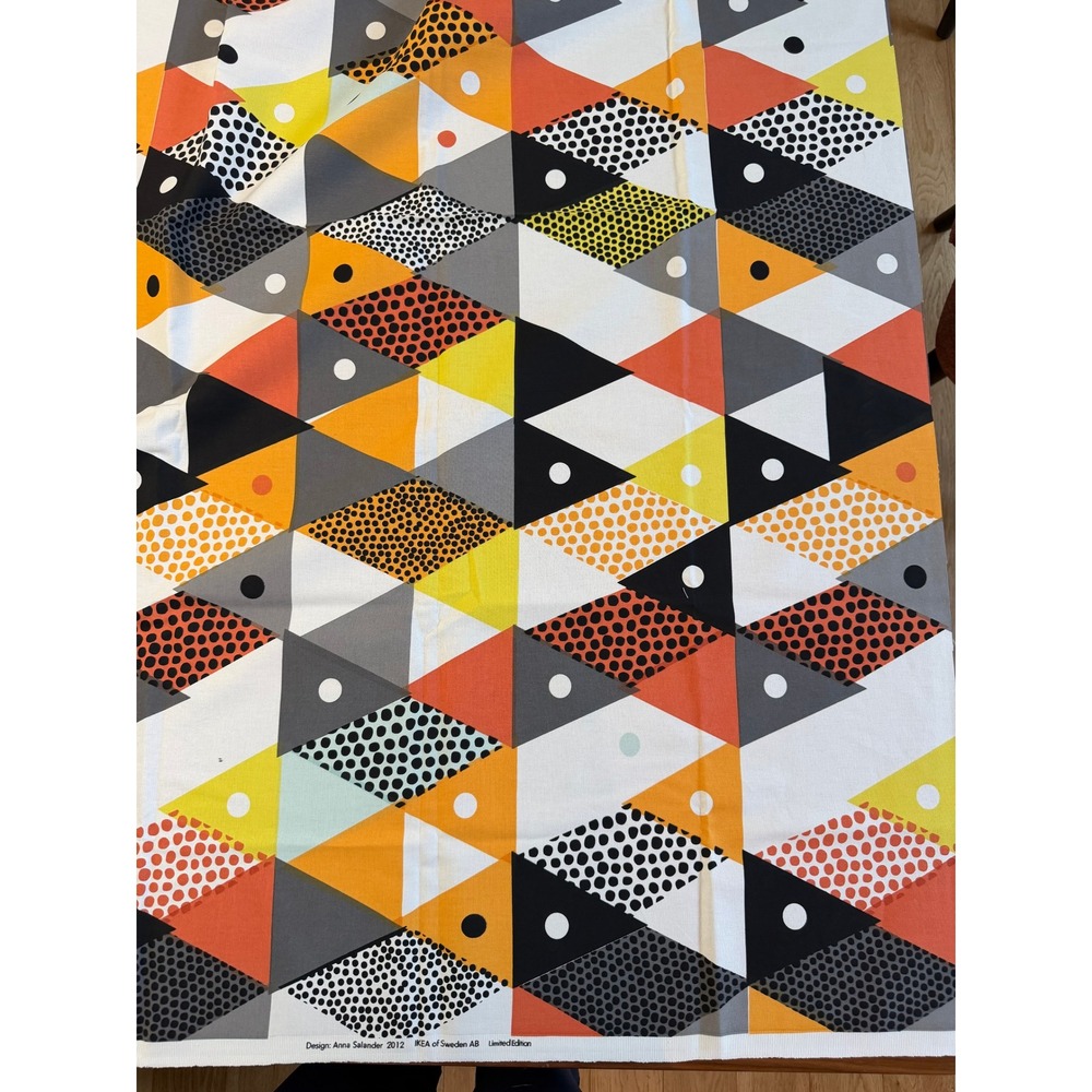 IKEA Anna Salander 2012 Cotton Fabric 58"x36" Multi Geometric Modern Art